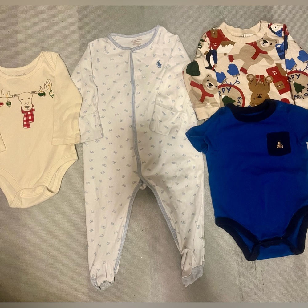 4 piece holiday baby boy bundle